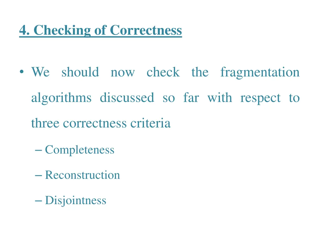 4 checking of correctness
