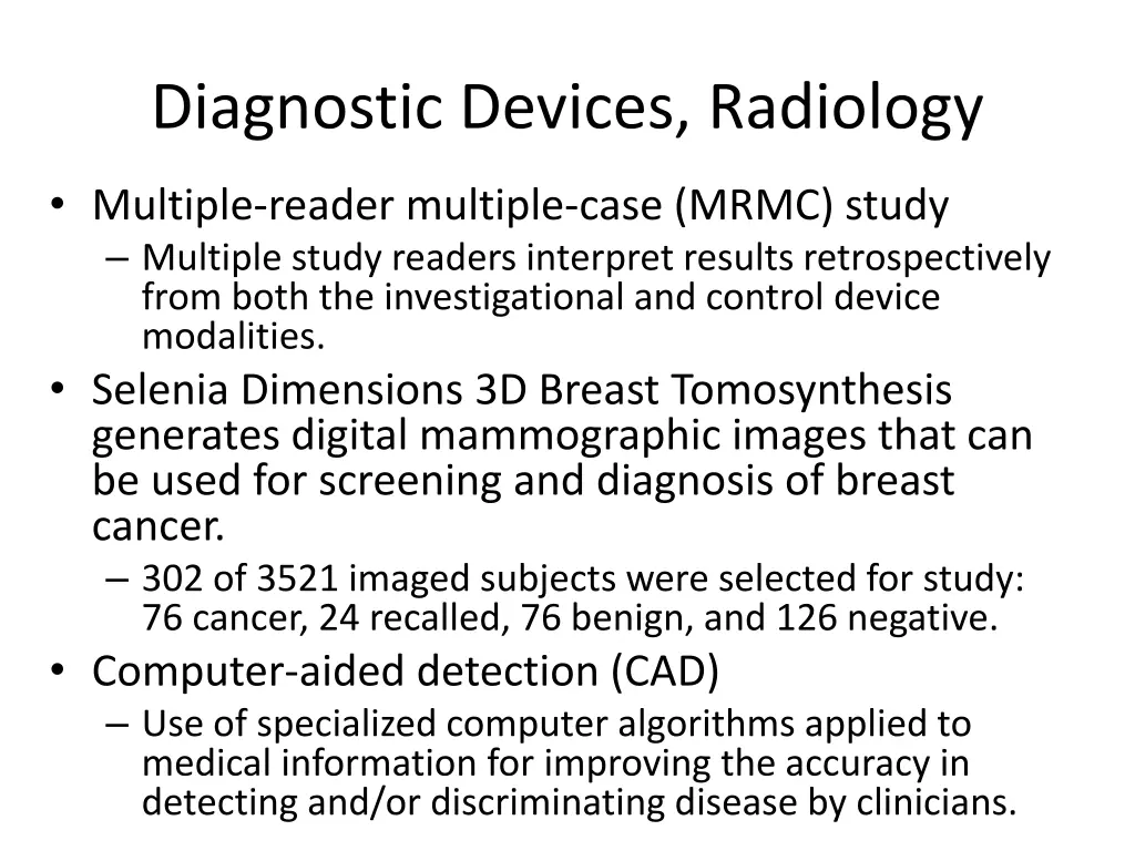 diagnostic devices radiology