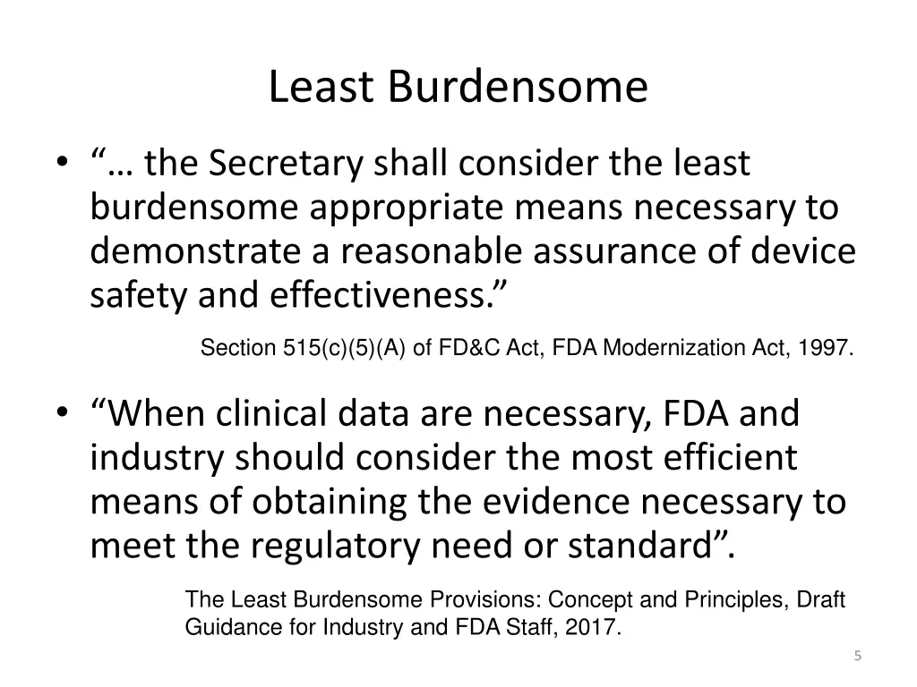 least burdensome