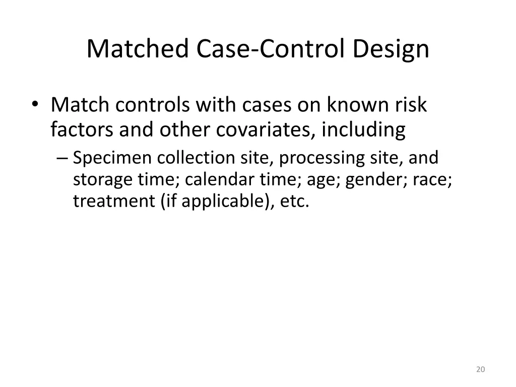 matched case control design