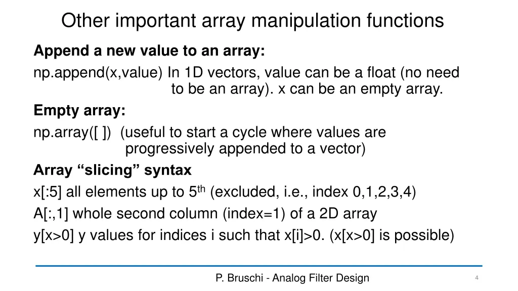 other important array manipulation functions