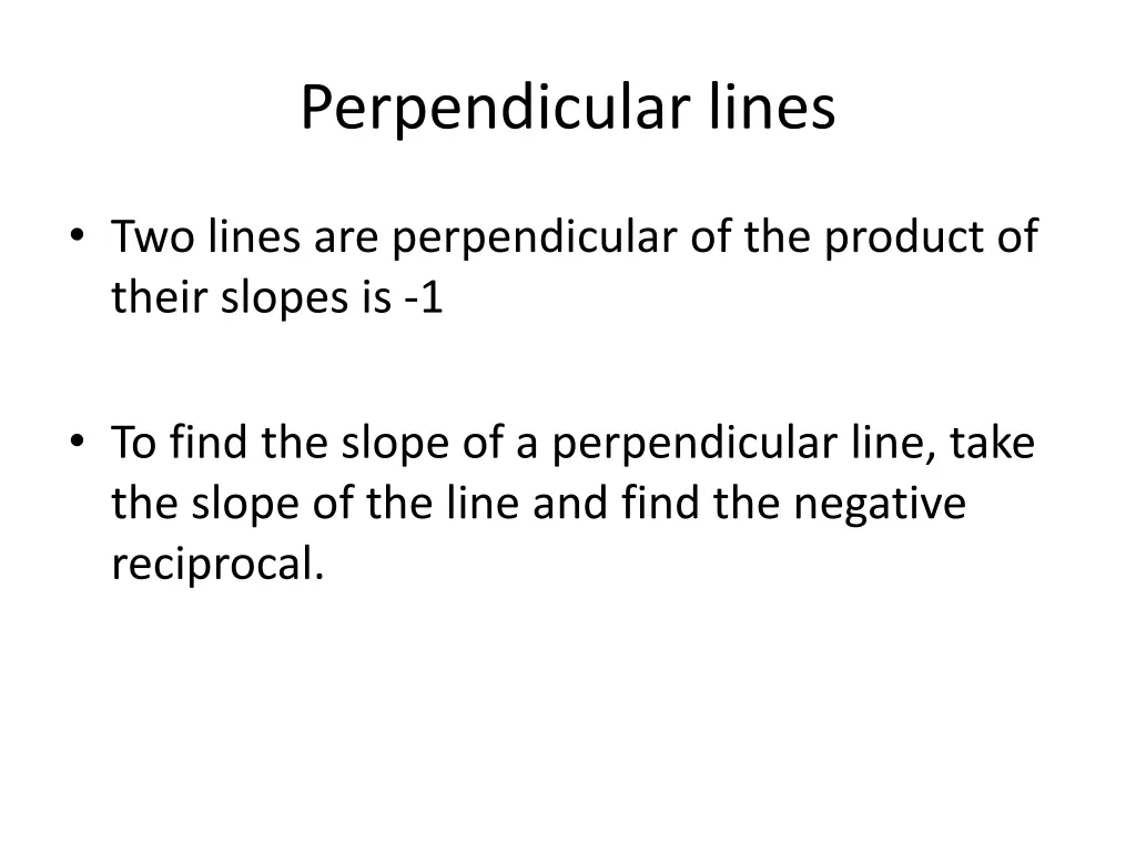perpendicular lines