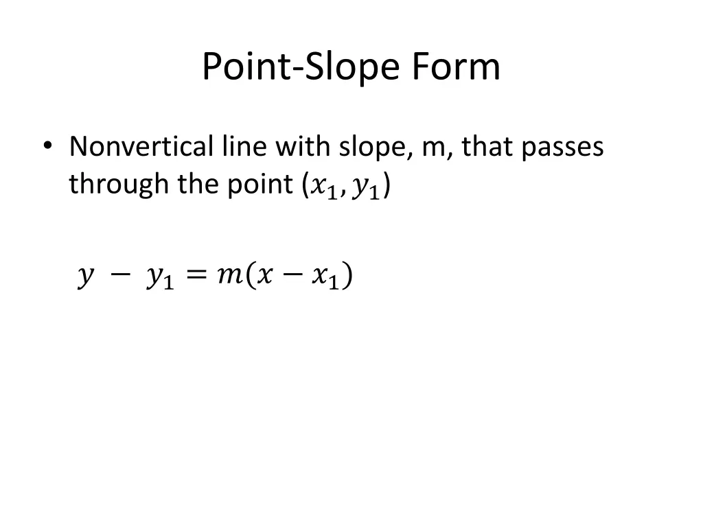 point slope form