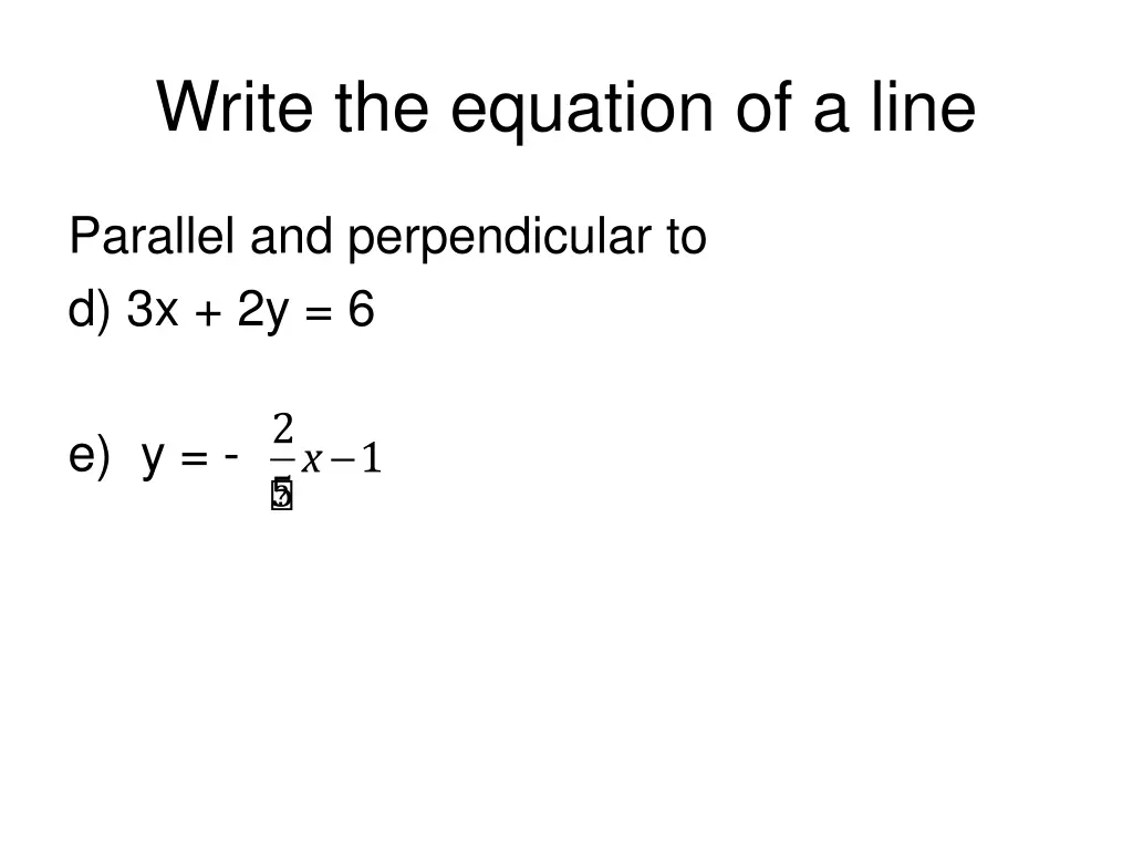 write the equation of a line 1