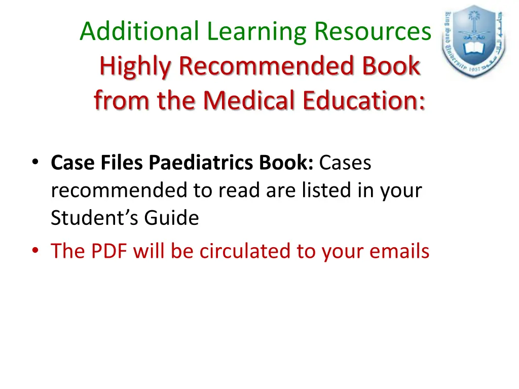 additional learning resources highly recommended
