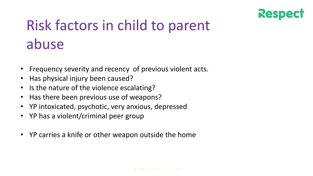 risk factors in child to parent abuse