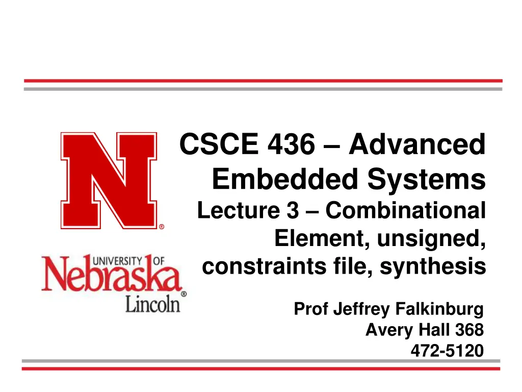 csce 436 advanced embedded systems lecture