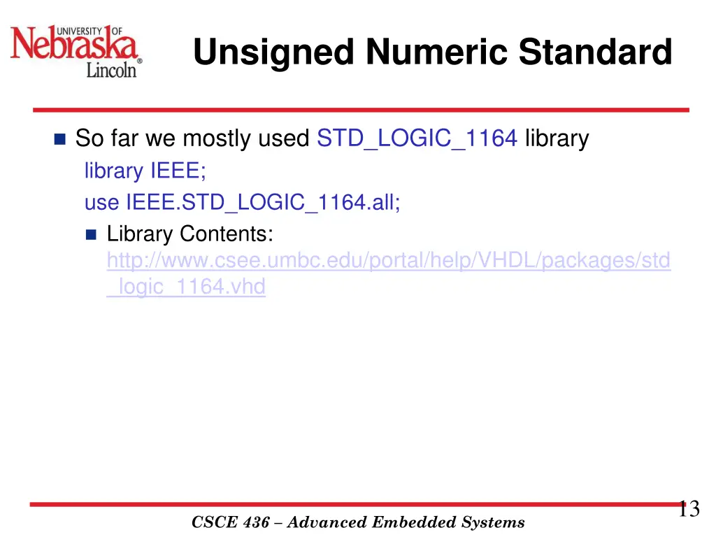 unsigned numeric standard 1