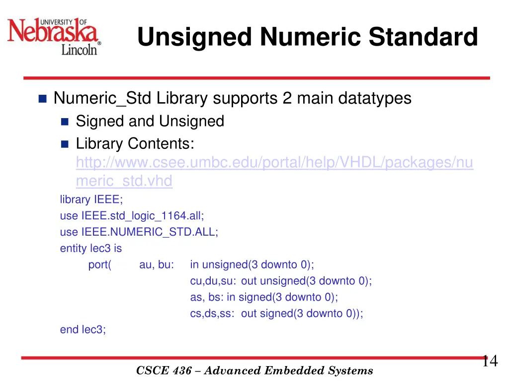 unsigned numeric standard 2
