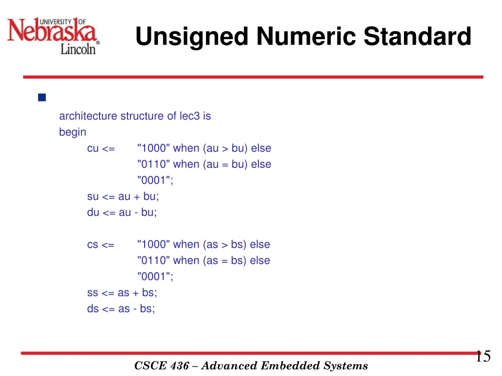 unsigned numeric standard 3