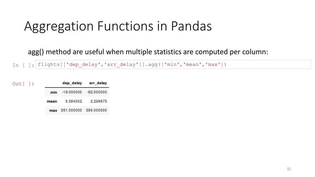 aggregation functions in pandas 1