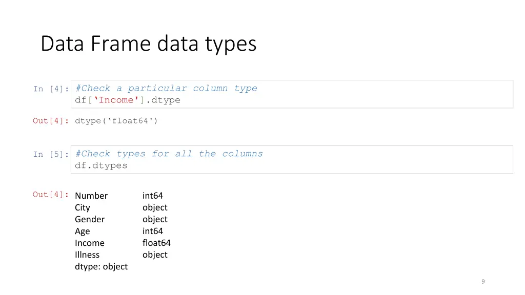 data frame data types 1