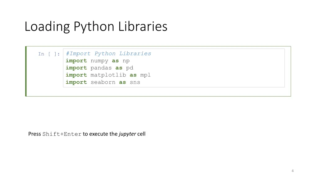 loading python libraries