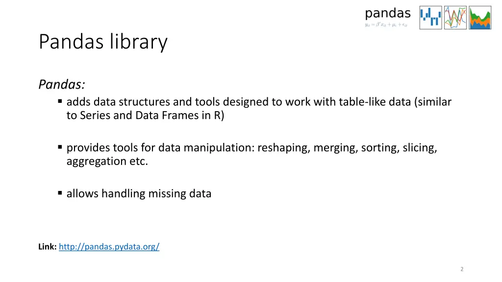 pandas library 1