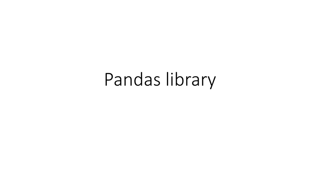 pandas library