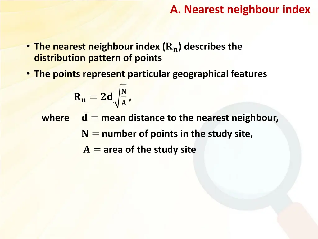 a nearest neighbour index