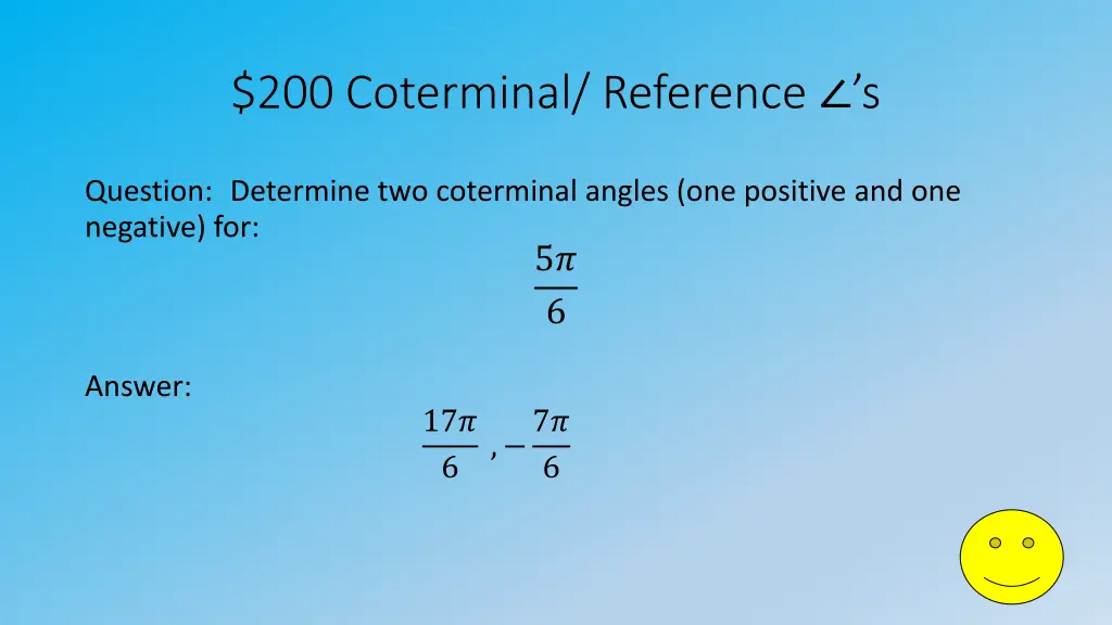 200 coterminal reference s