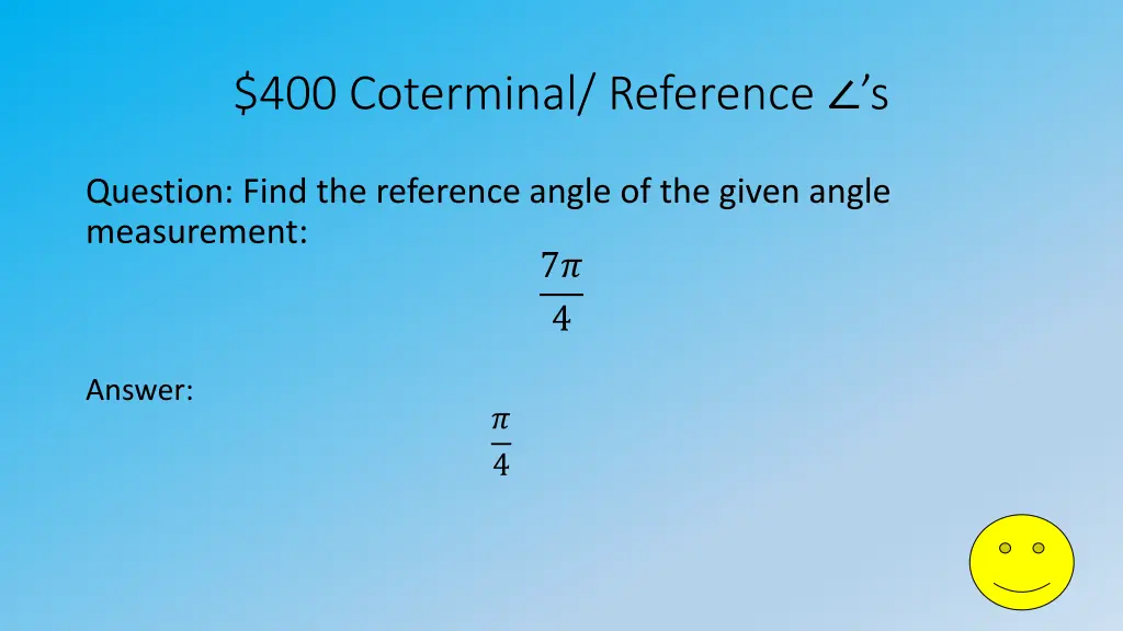 400 coterminal reference s