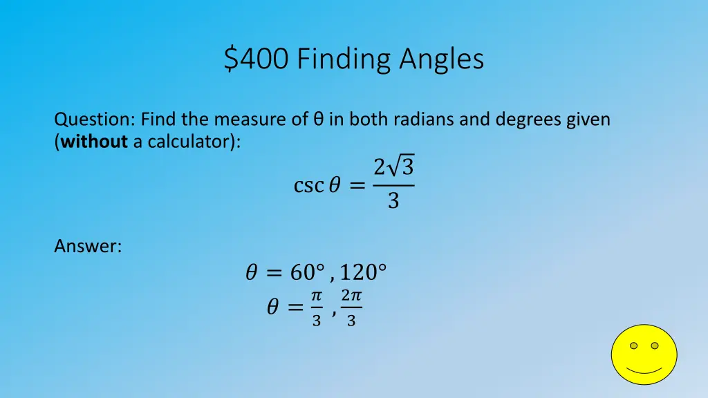 400 finding angles