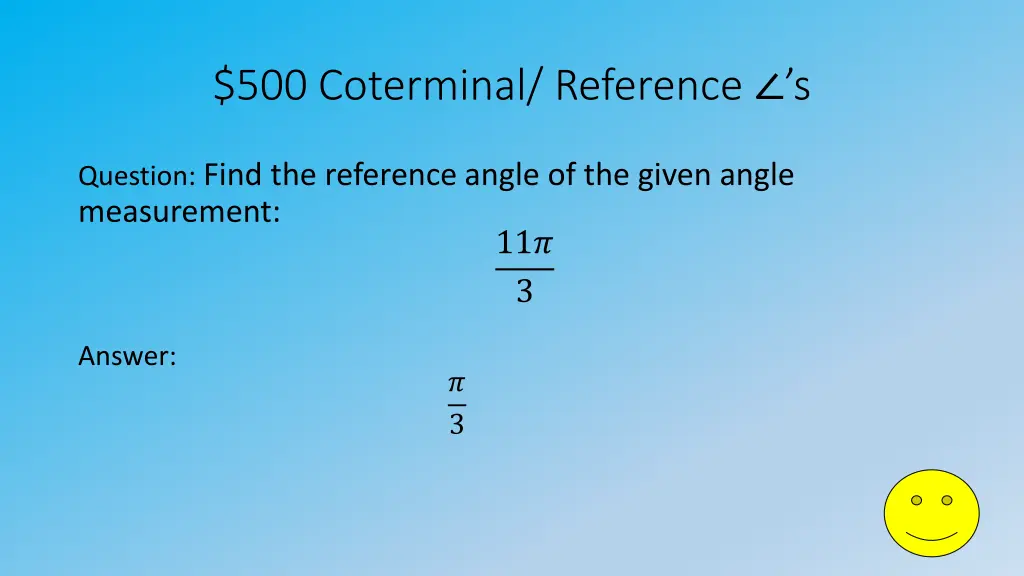 500 coterminal reference s