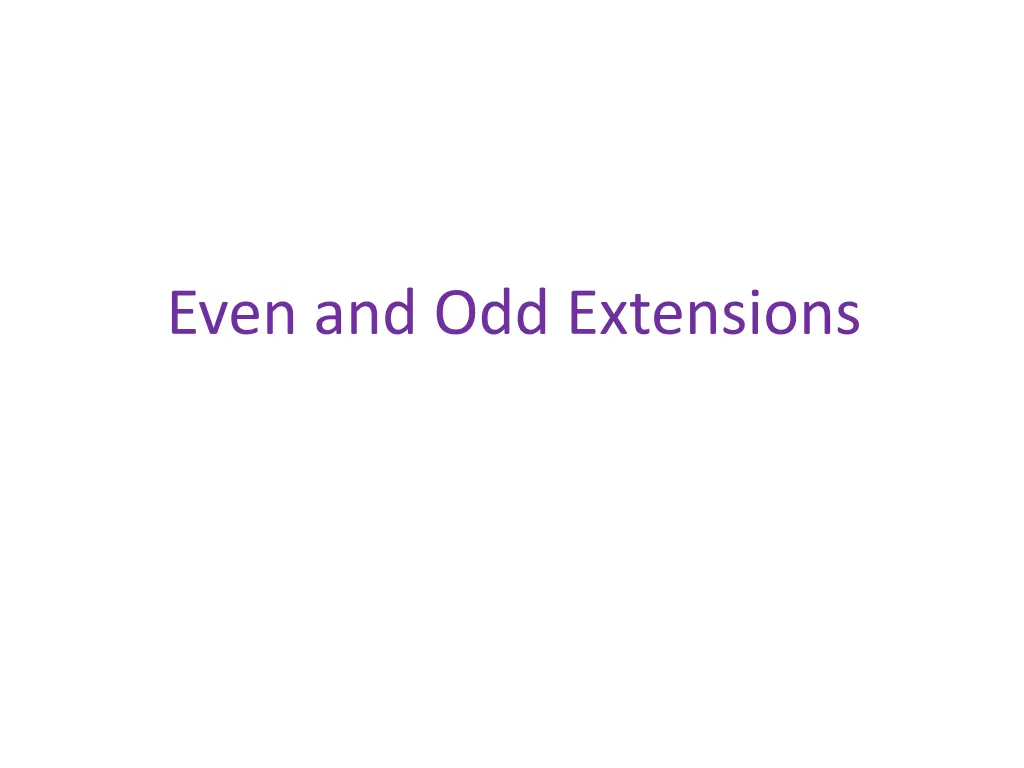 even and odd extensions