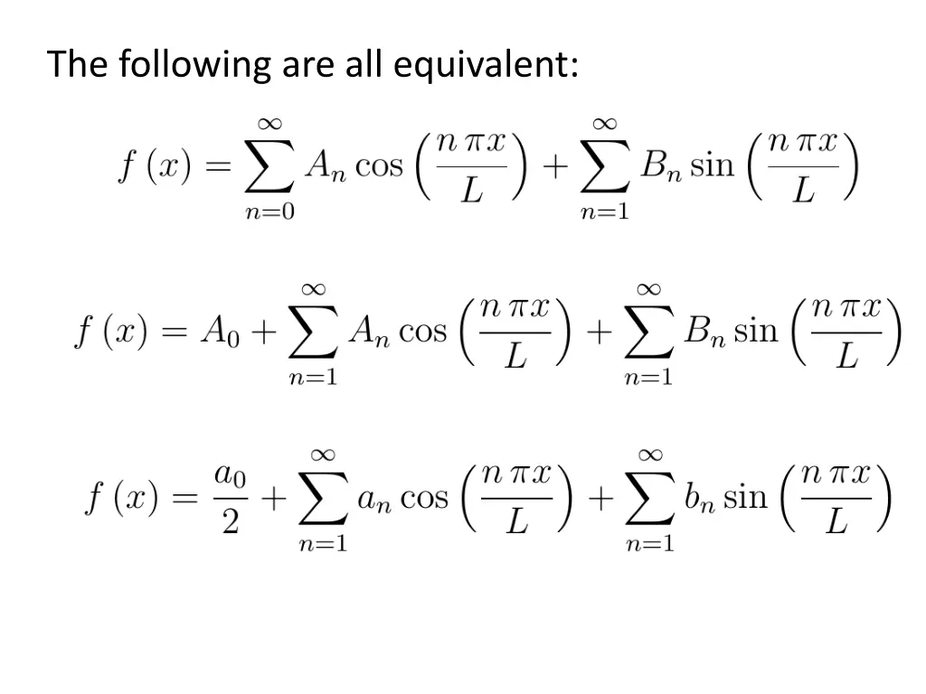 the following are all equivalent