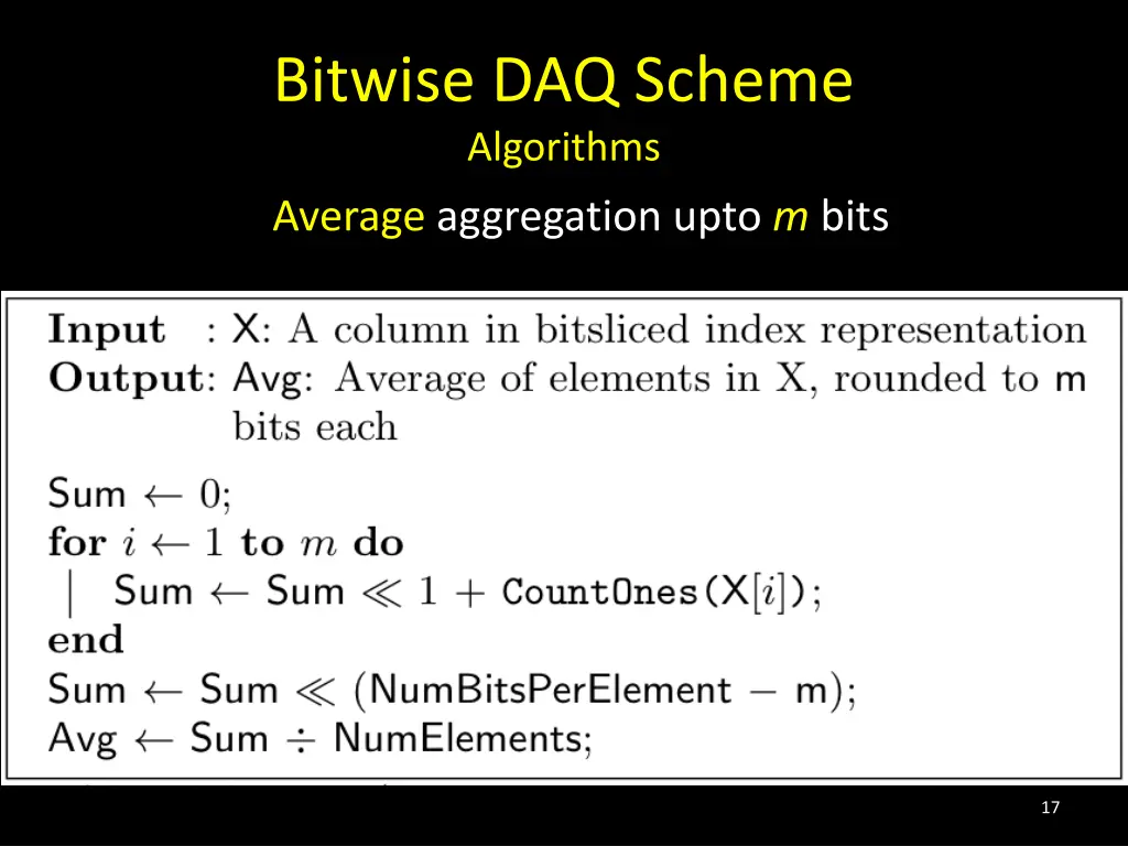 bitwise daq scheme algorithms