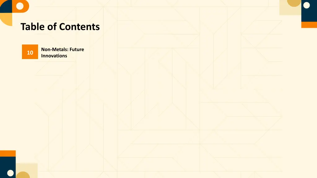 table of contents 1