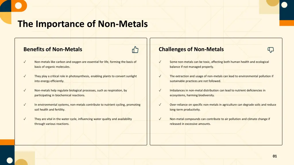 the importance of non metals