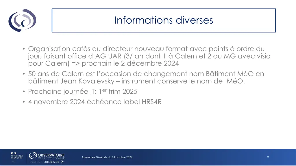 informations diverses