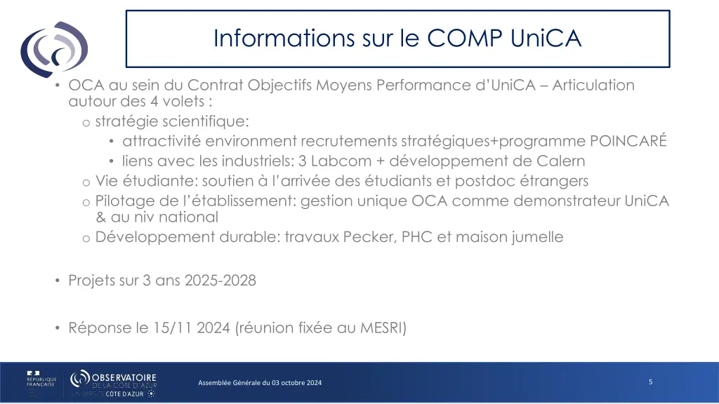 informations sur le comp unica