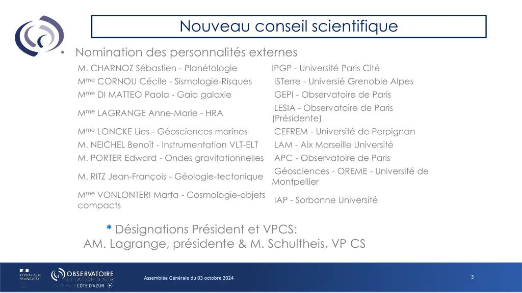 nouveau conseil scientifique