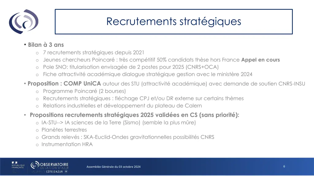 recrutements strat giques