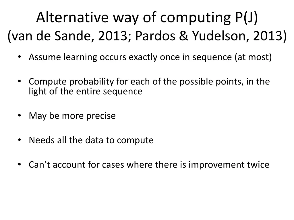 alternative way of computing p j van de sande