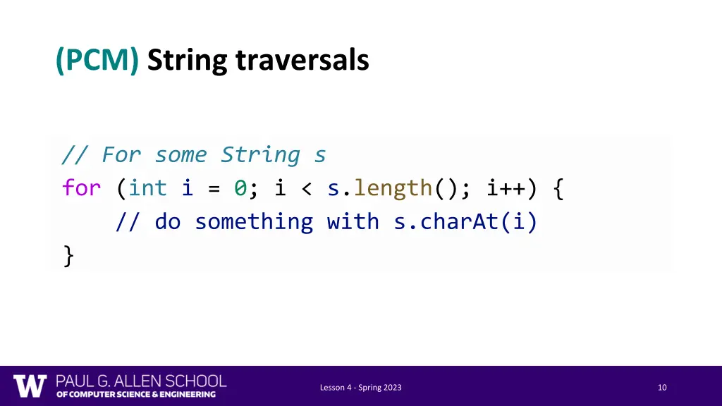 pcm string traversals
