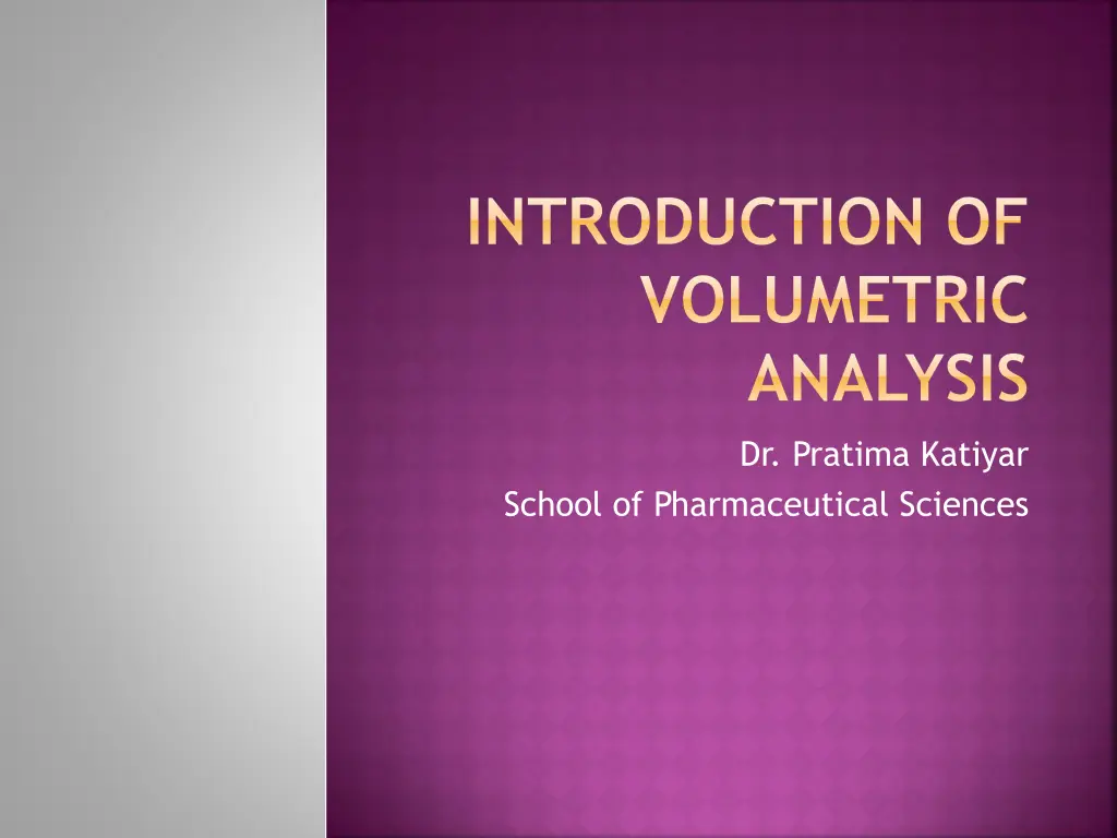 introduction of volumetric analysis