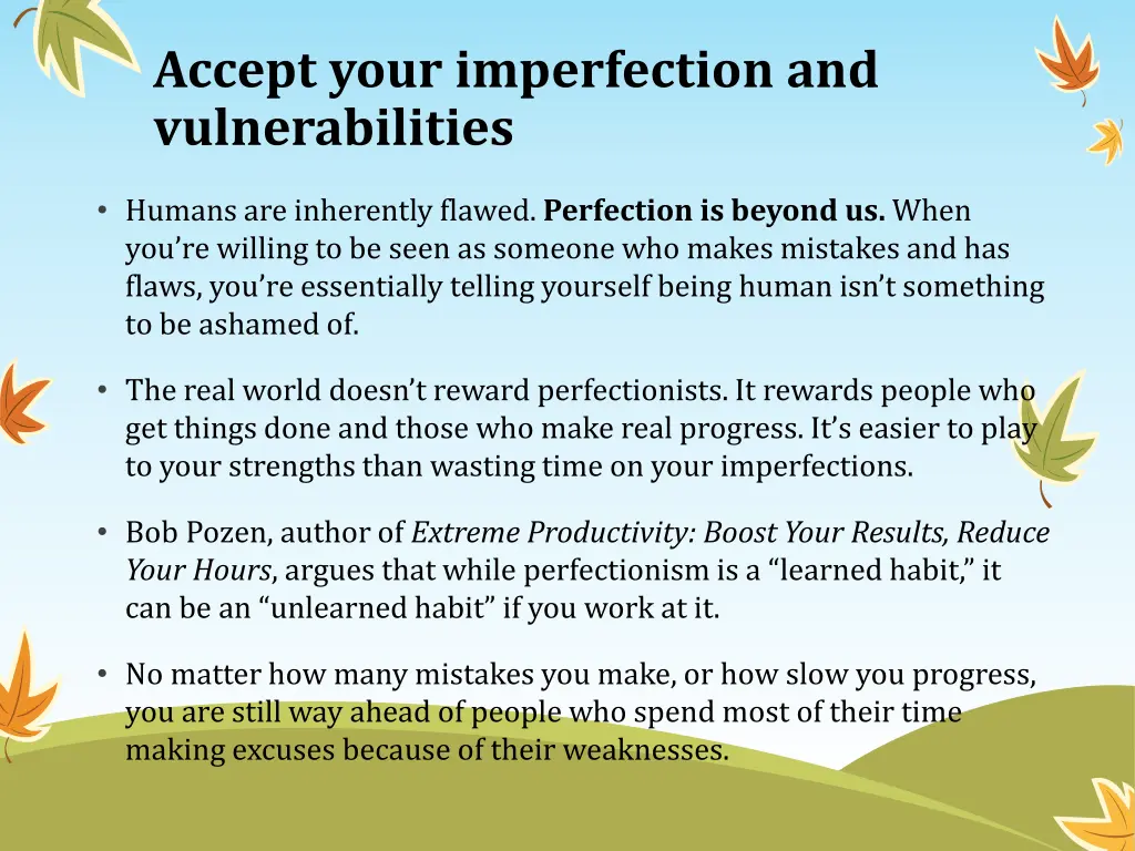 accept your imperfection and vulnerabilities