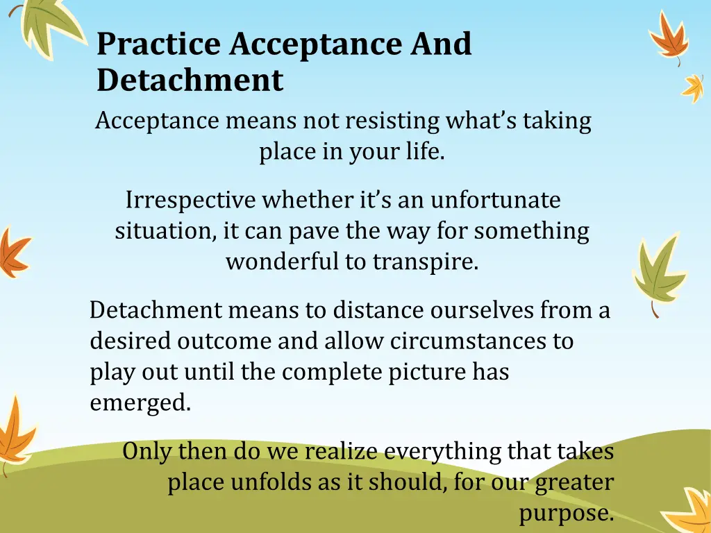 practice acceptance and detachment acceptance