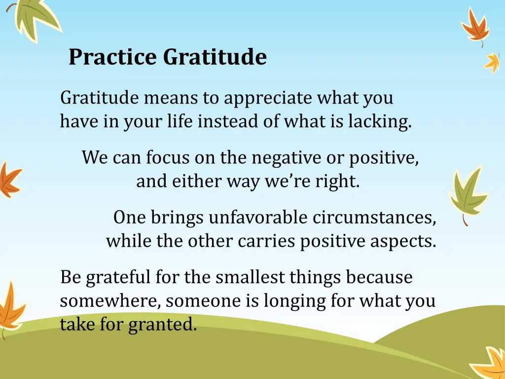 practice gratitude