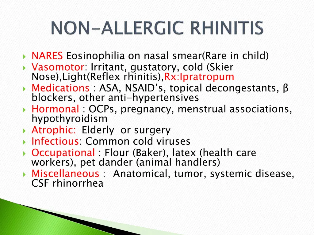 nares eosinophilia on nasal smear rare in child