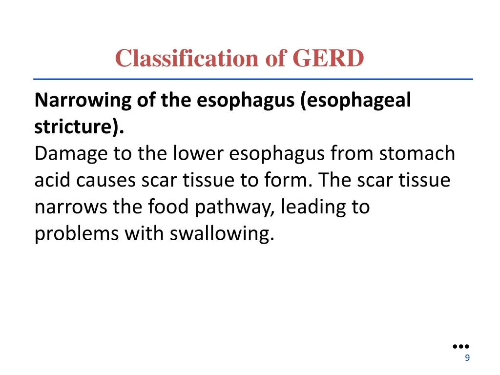 classification of gerd