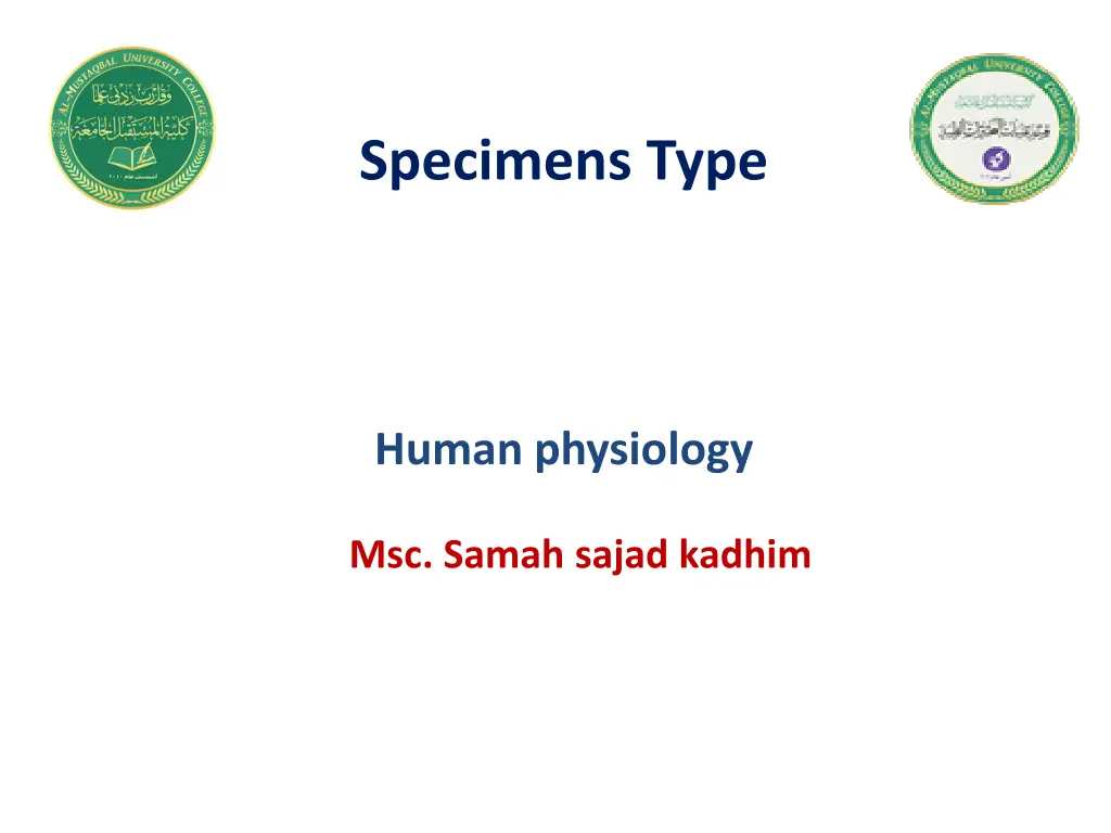 specimens type