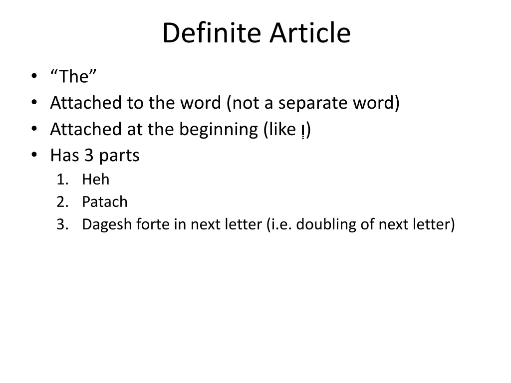 definite article