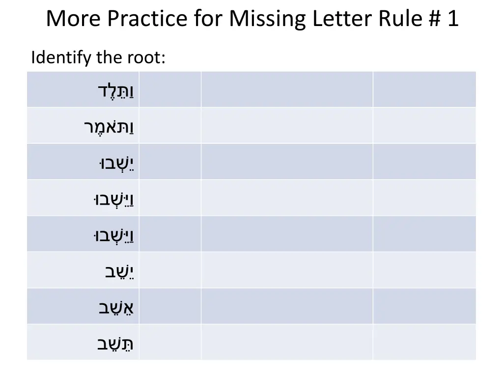 more practice for missing letter rule 1 2