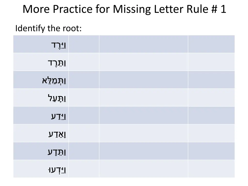 more practice for missing letter rule 1