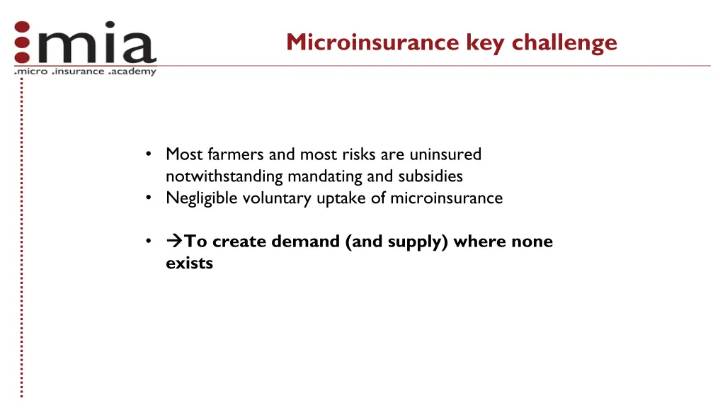 microinsurance key challenge