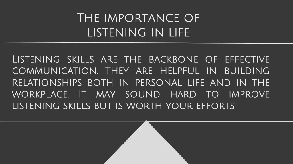 the importance of the importance of listening