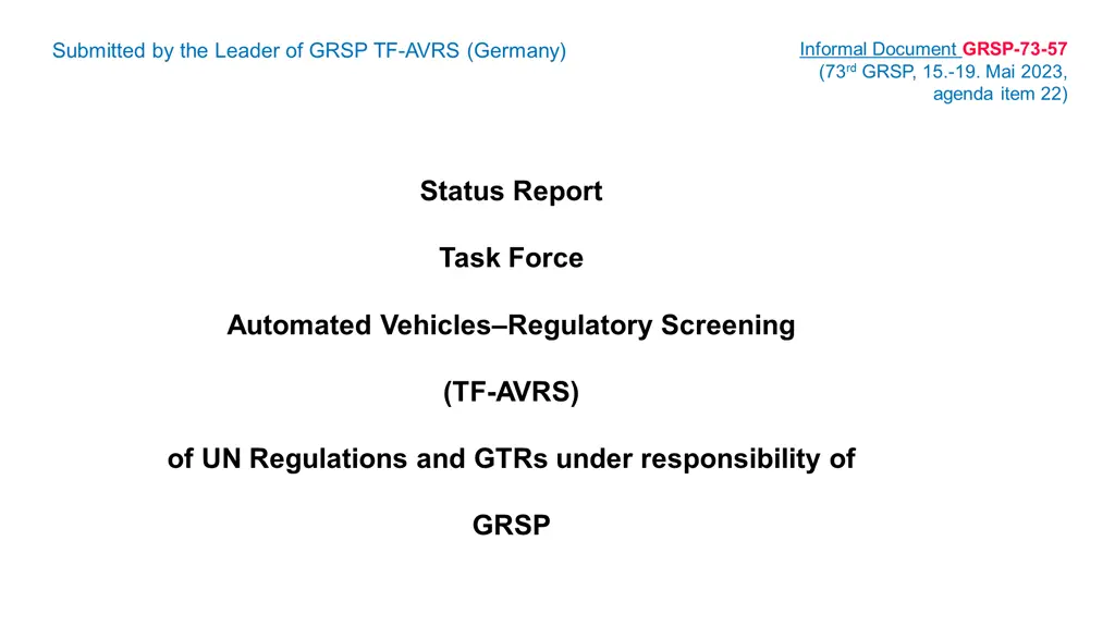 submitted by the leader of grsp tf avrs germany