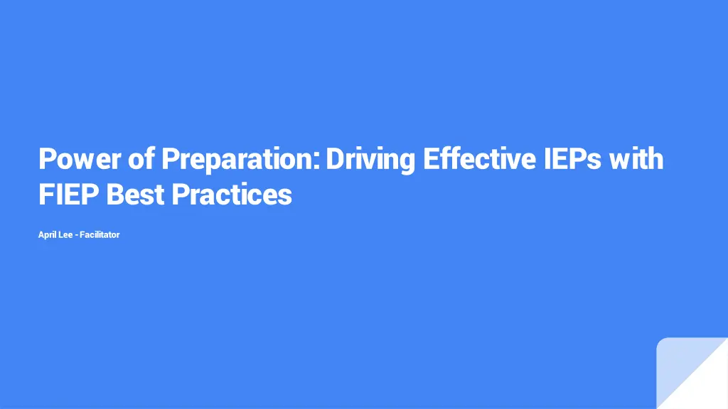 power of preparation driving effective ieps with