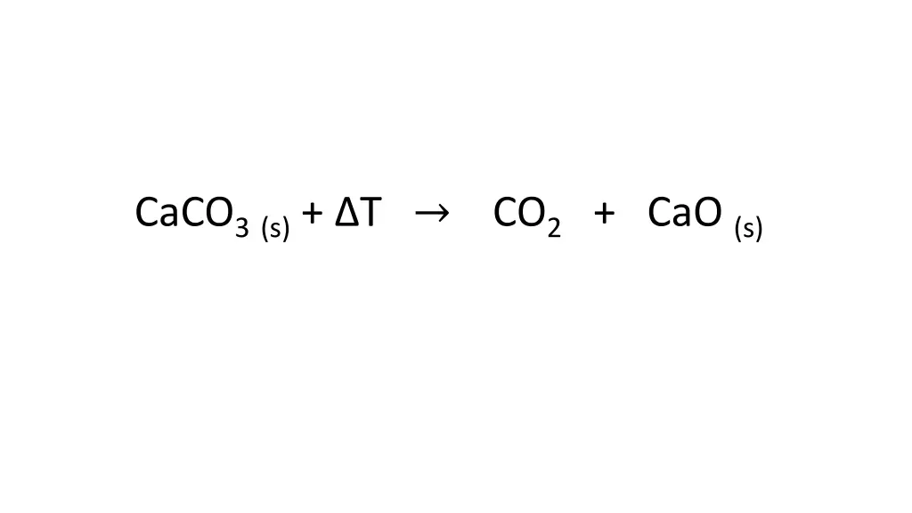 caco 3 s t co 2 cao s